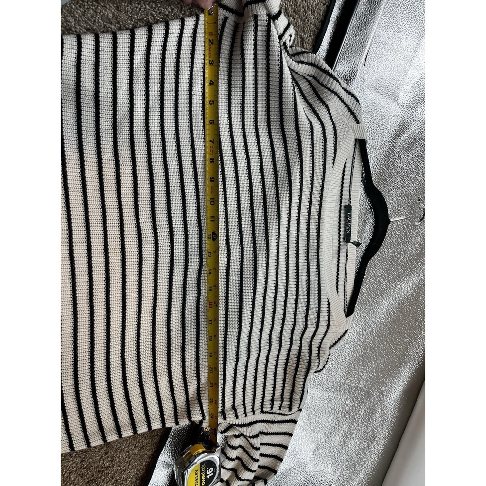 LRL  cream & black striped Off Shoulders coastal/farmhouse chic vibe XL - Picture 7 of 7